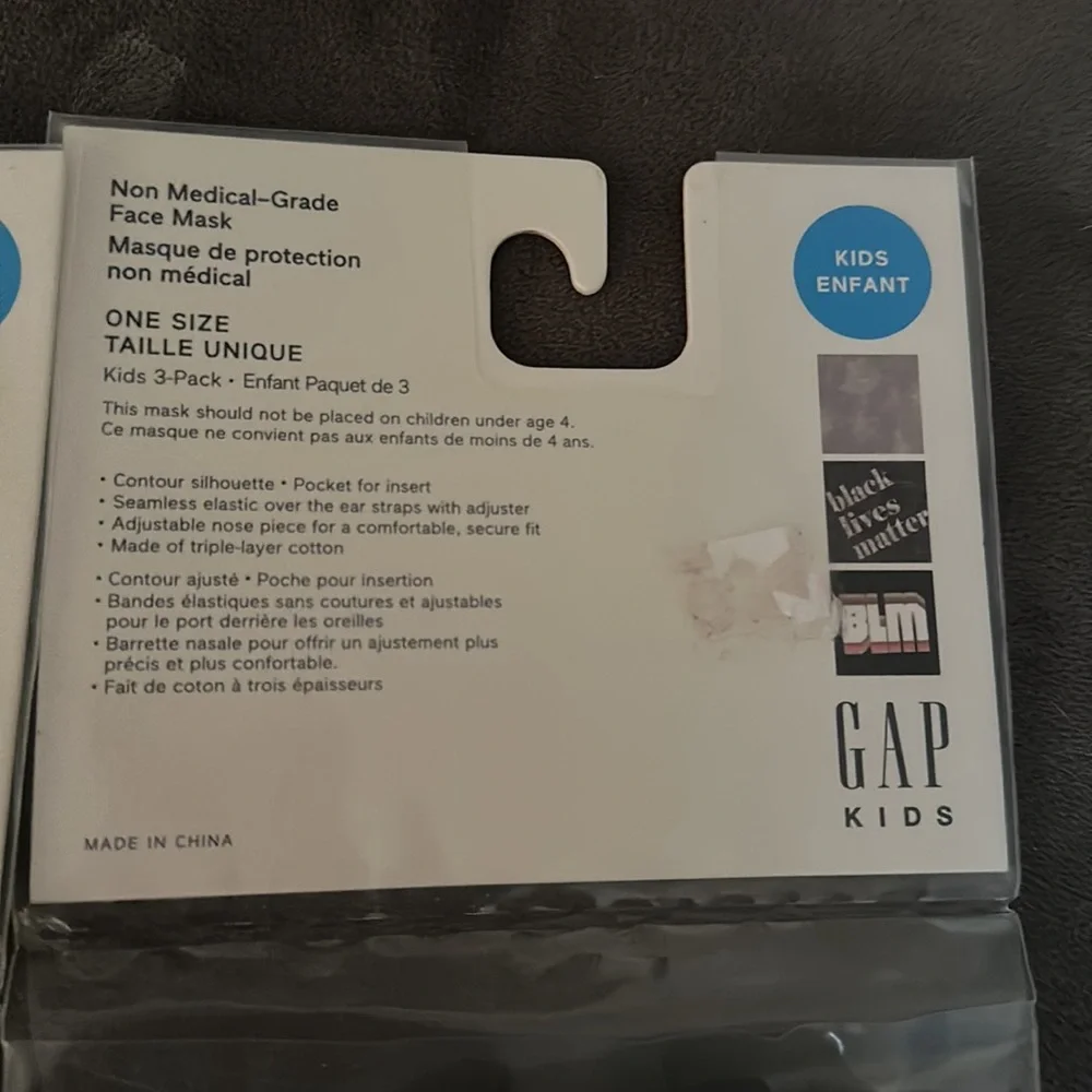Gap kids face masks plaid blm